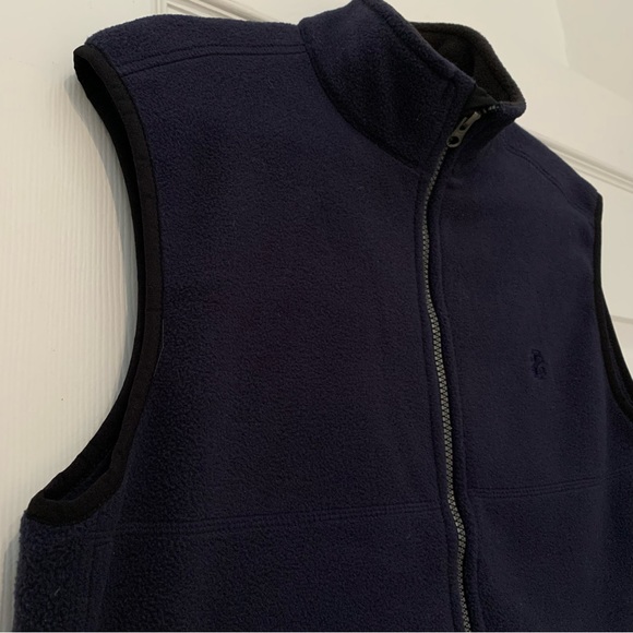 ❄️IZOD❄️ Navy Men’s Fleece Vest Small Full Zip With Pockets Sleeveless - Picture 3 of 12